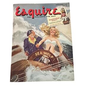 Vtg Esquire Magazine September 1948 Sea Wolf Al Moore Centerfold Campus Issue‎